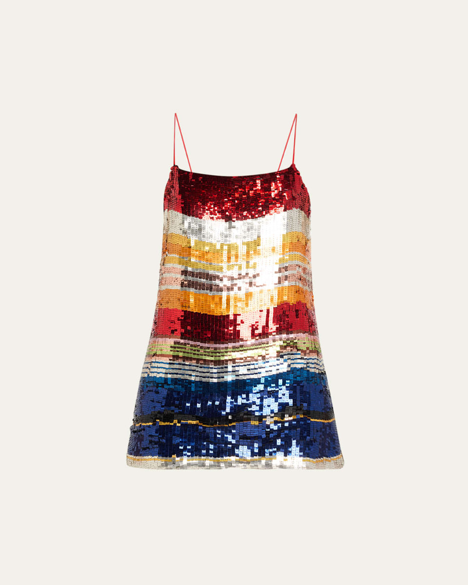 Bridget Spaghetti-Strap Sequined Mini Dress